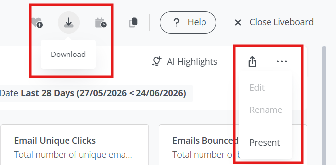 Liveboard download and present